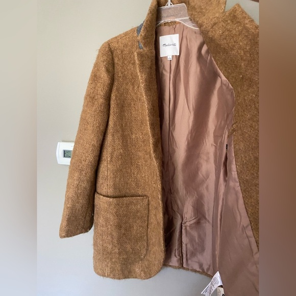 MADEWELL Larsen Blazer Camel Tan Boucle Wool Alpaca Blend Longline Coat Small - Picture 15 of 15